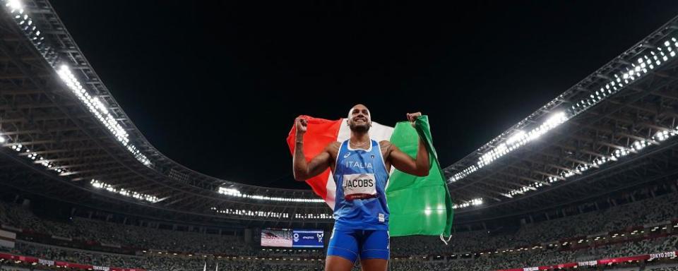 Marcell Jacobs after his win.