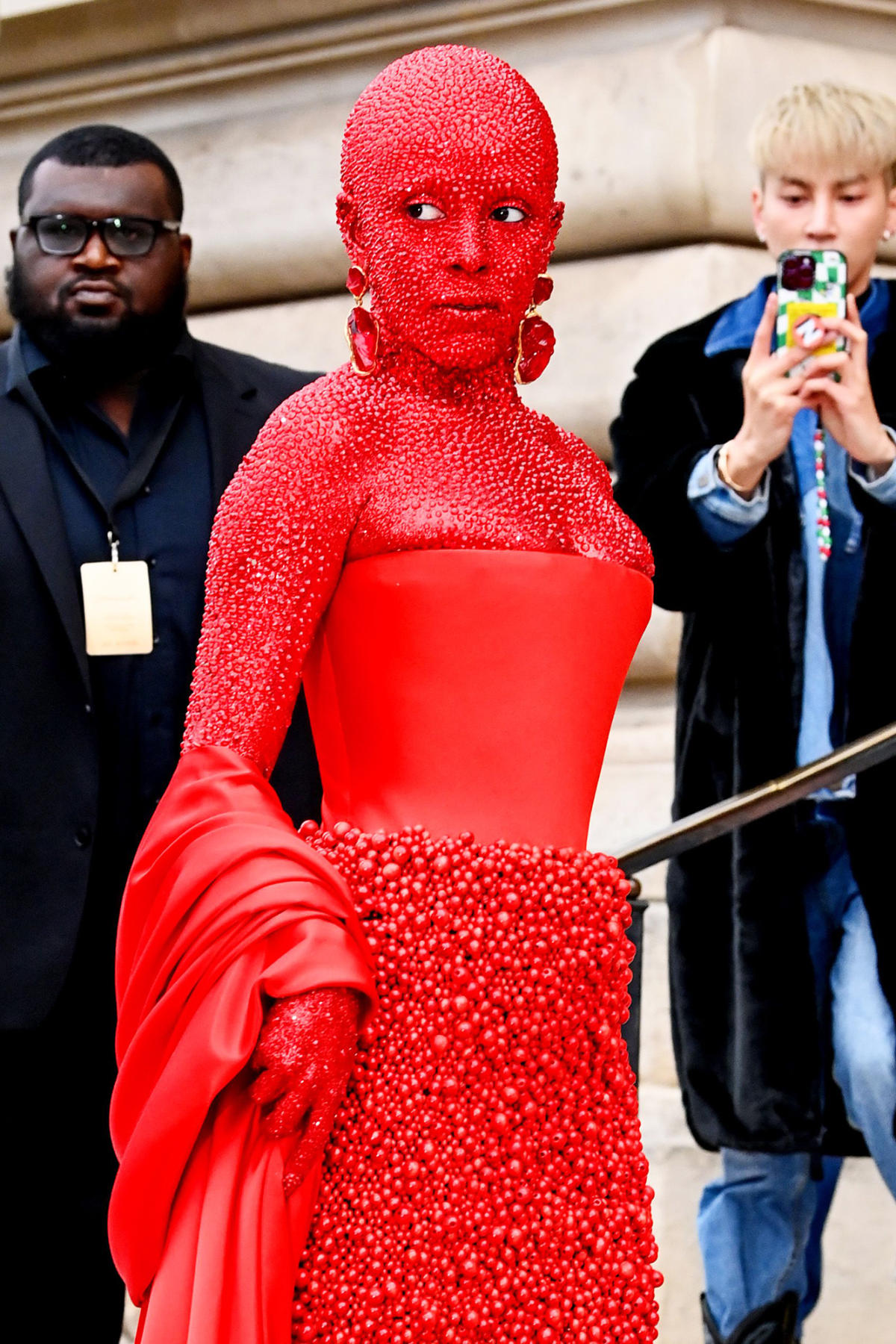 Doja Cat Covers Her Entire Body in 30,000 Red Crystals for Schiaparelli