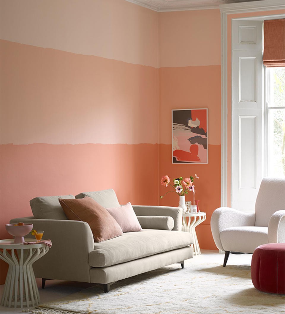 Opt for ombré-stripe walls