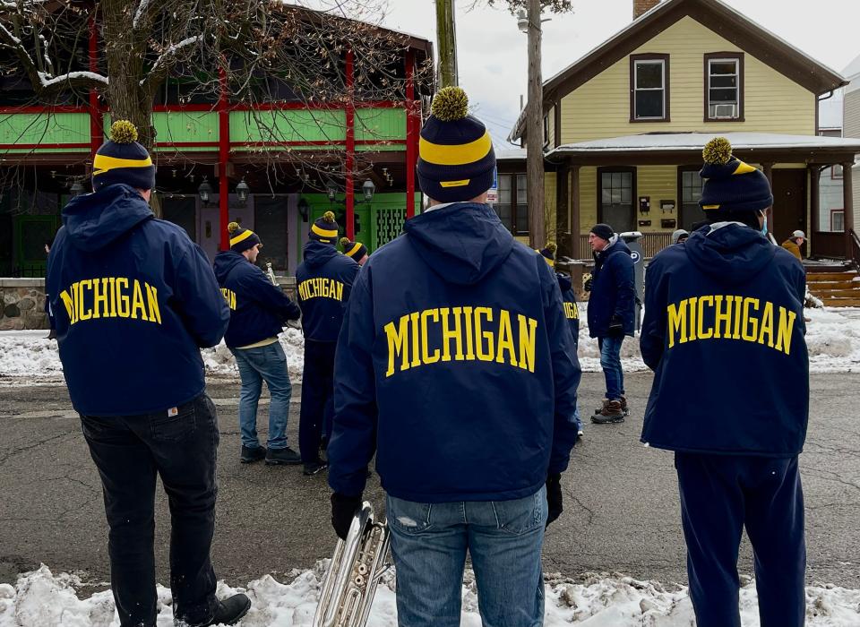 Preparations begin for the University of Michigan football parade in Ann Arbor on Saturday, January 13, 2024.