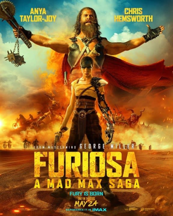 A poster for Furiosa: A Mad Max Saga.