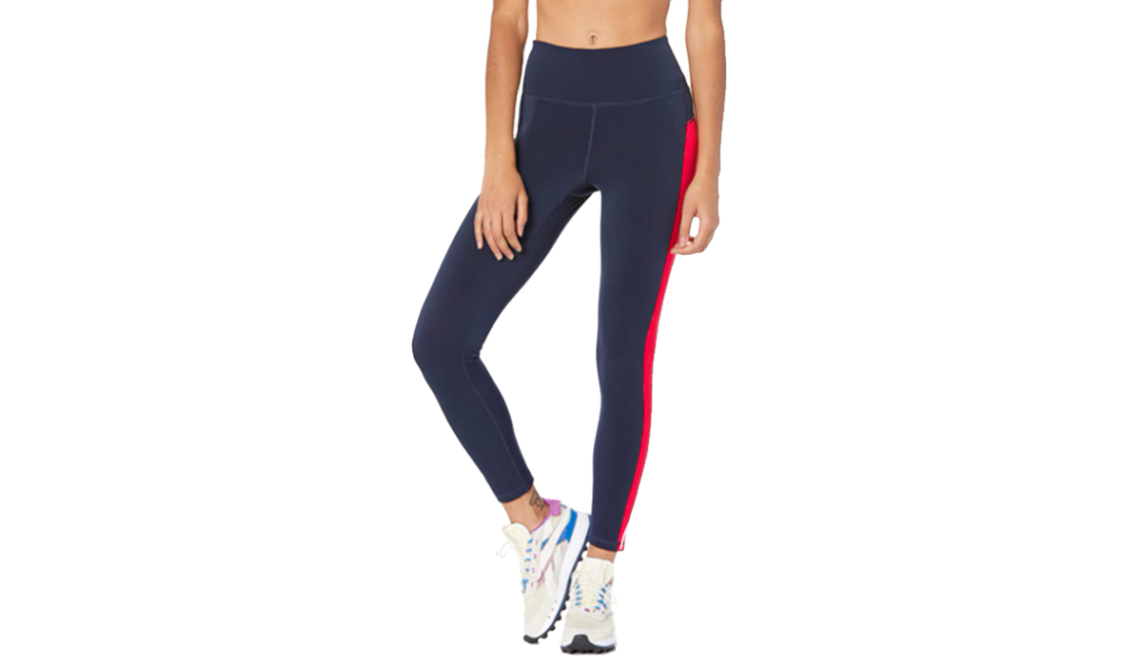 Amazon Essentials Women's Performance Mid-Rise 7/8 Leggings with side  stripe are $21