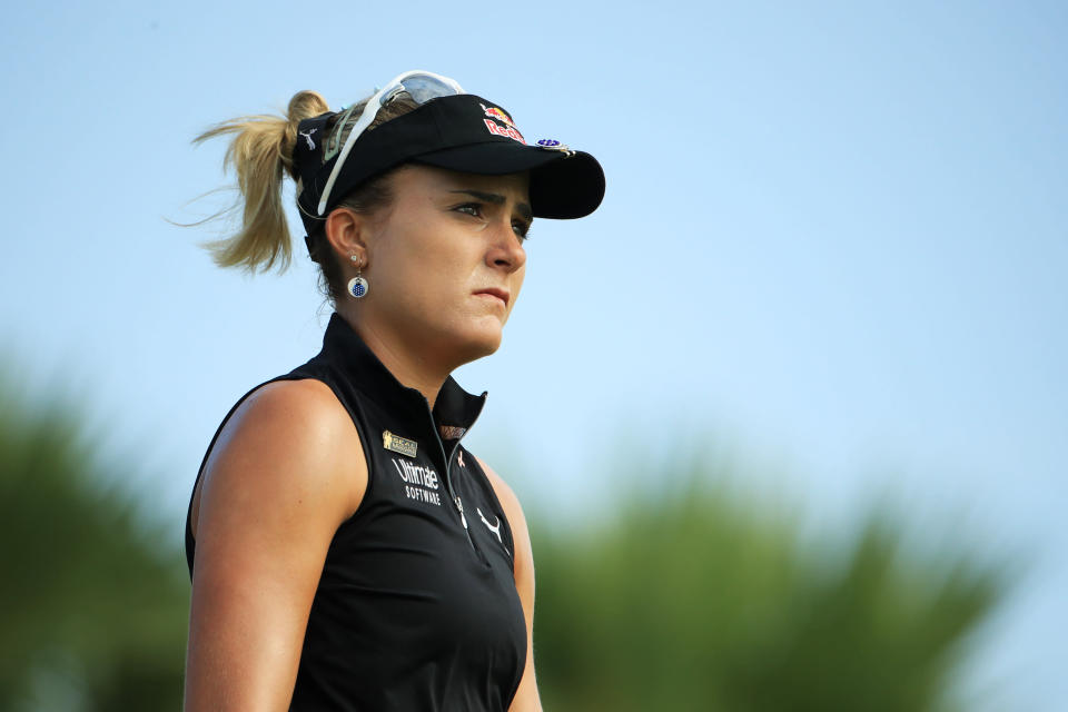 SINGAPORE, SINGAPORE - MARCH 01: Lexi Thompson of the United States looks on during the second round of the HSBC Women's World Championship at Sentosa Golf Club on March 01, 2019 in Singapore. (Photo by Andrew Redington/Getty Images)