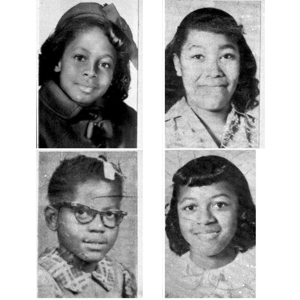 Denise McNair, 11; Carole Robertson, 14; Addie Mae Collins, 14;  and Cynthia Wesley, 14; from left, are shown in these 1963 photos.   (