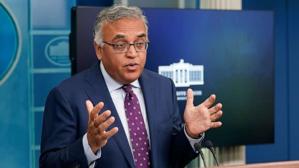 PHOTO: White House COVID-19 Response Coordinator Ashish Jha speaks during a press briefing at the White House, on Nov. 22, 2022, in Washington, D.C. (Patrick Semansky/AP)