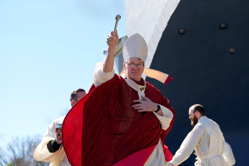 Cardinal Tobin is shown on Palm Sunday, at Veterans Field, in Ridgewood. Sunday, April 2, 2023