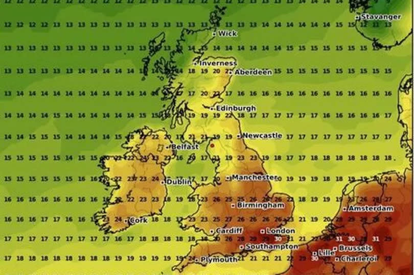 Heatwave map for July 23-24