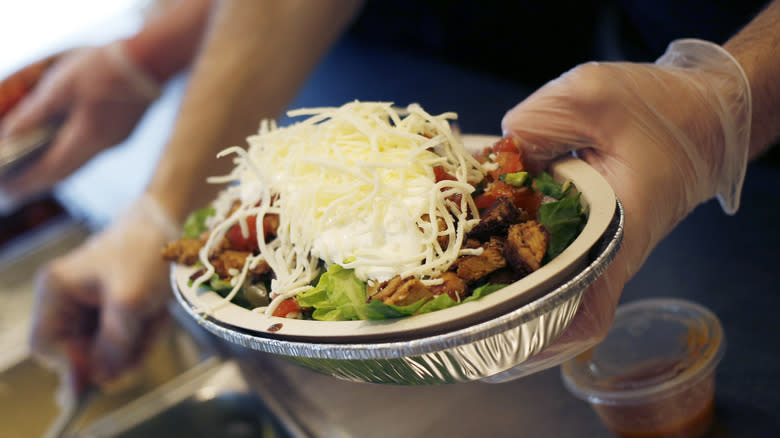 burrito bowl at chipotle