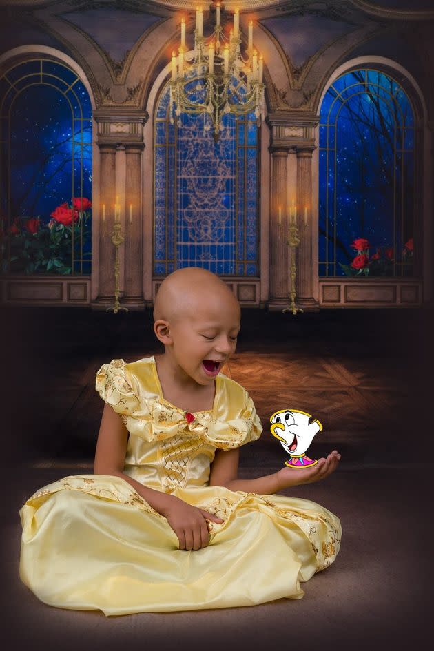 Arianna Taft, a 5-year-old with kidney cancer, dressed as Belle from