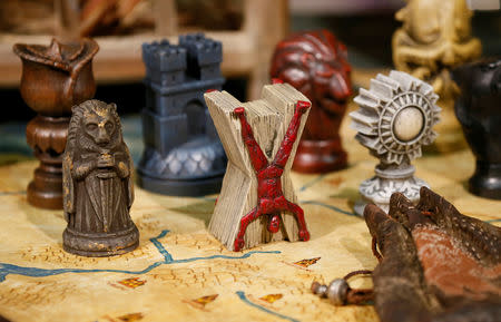 FILE PHOTO: Props are displayed on the set of the television series Game of Thrones in the Titanic Quarter of Belfast, Northern Ireland, Picture taken June 24, 2014. REUTERS/Phil Noble/File Photo