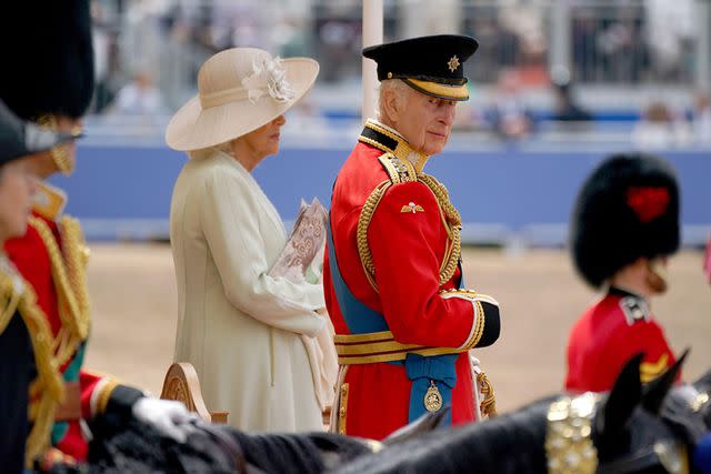 <p>Alamy</p> Queen Camilla and King Charles at Trooping the Colour 2024