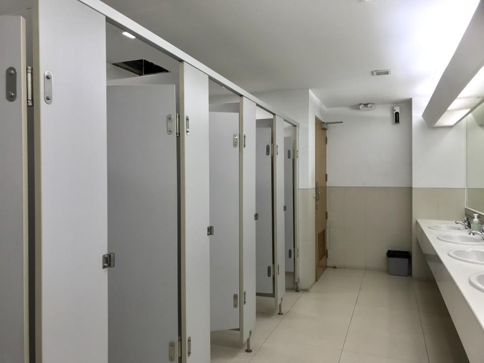 Clean bathroom in office building