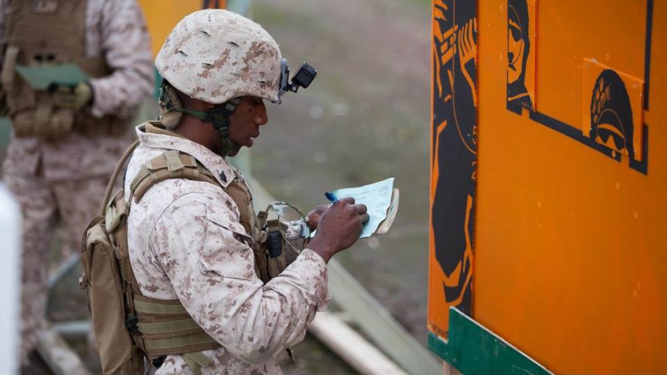 Sgt. Jacques Yves Duroseau photographed in 2016 competing with the the Marine Corps Shooting Team. He will spend more than 5 years in prison for smuggling weapons to his native Haiti.