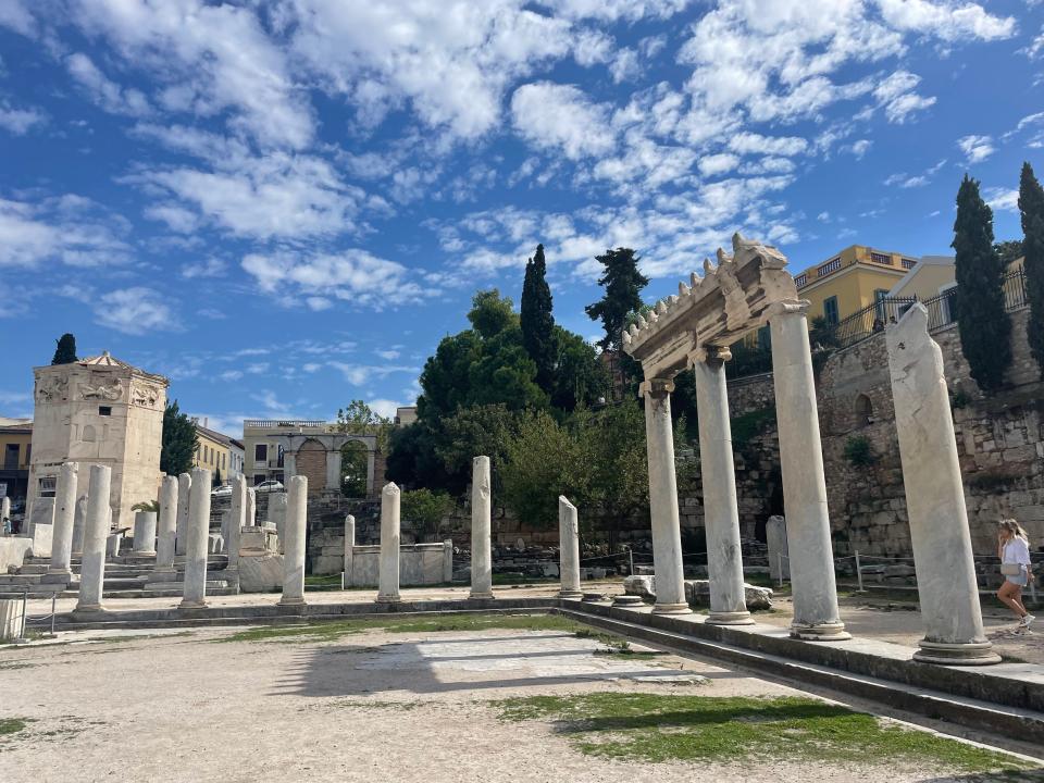 shot of the roman agora in athens greece