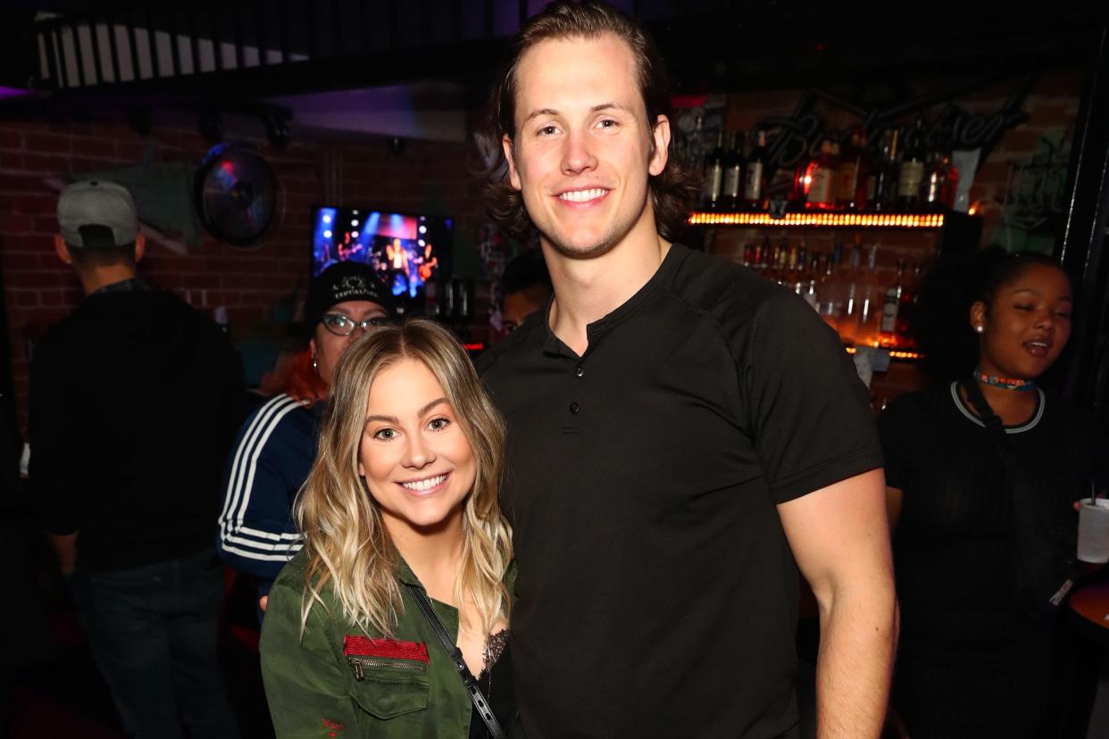 Shawn Johnson and Andrew East attend Bohemian Rhapsody's Get Loud Extravaganza at Whiskey a Go Go on Feb. 12, 2019, in Los Angeles.
