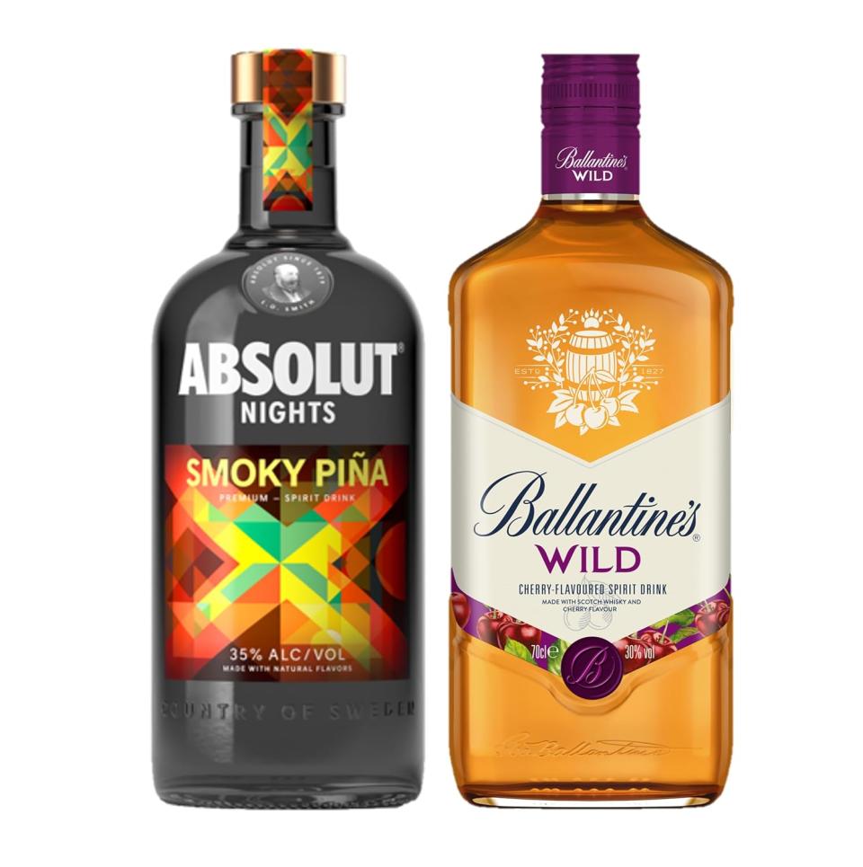 Kit Absolut Nights Smoky Piña, 700 ml + Ballantine's Licor Wild Cherry, 700ml/Amazon.com.mx