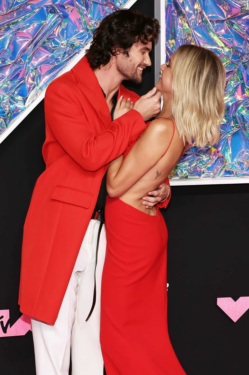 Chase Stokes and Kelsea Ballerini attend the 2023 MTV Video Music Awards at the Prudential Center on September 12, 2023 in Newark, New Jersey.