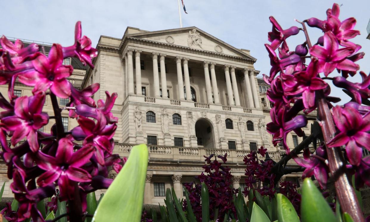 <span>The Bank of England raised interest rates 14 times between December 2021 and August 2023 but has since left borrowing costs unchanged.</span><span>Photograph: Toby Melville/Reuters</span>