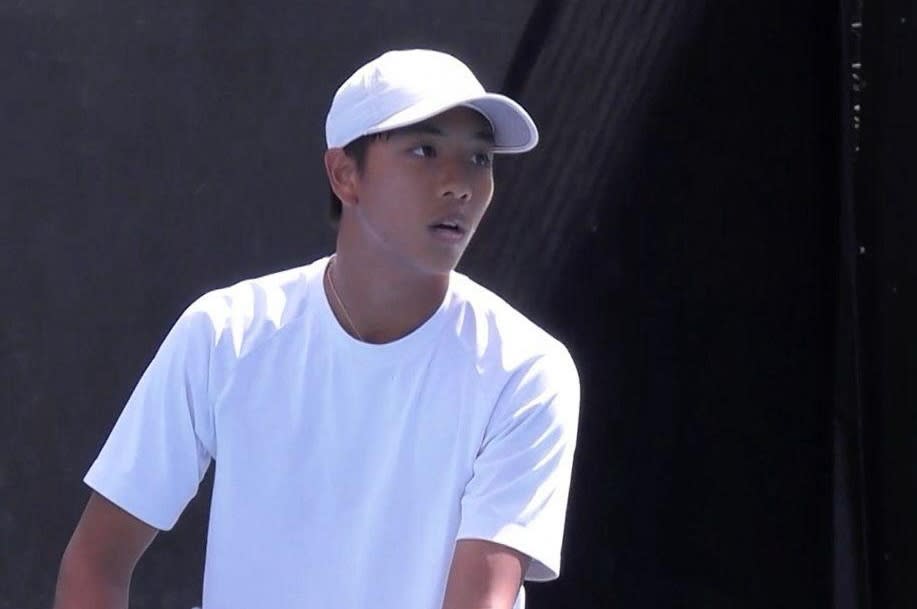 Singapore teenage tennis player Bill Chan became the first Singaporean to feature in any of the Junior Grand Slams, after he competed at the 2024 Australian Open Junior Championships. (PHOTO: Screenshot/Eurosport)