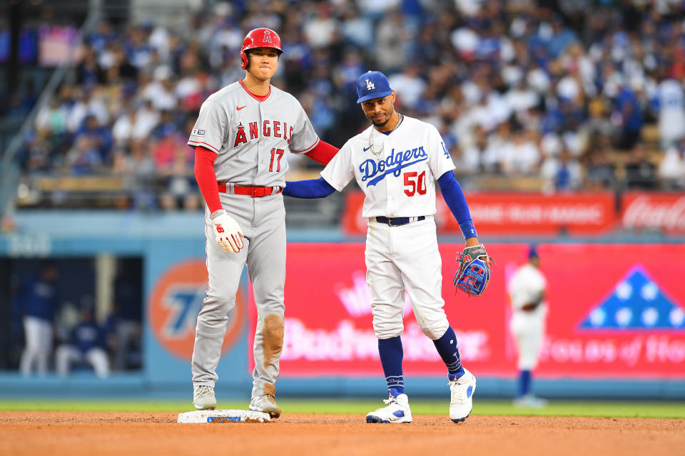 洛杉磯道奇Mookie Betts。（MLB Photo by Brian Rothmuller/Icon Sportswire via Getty Images）