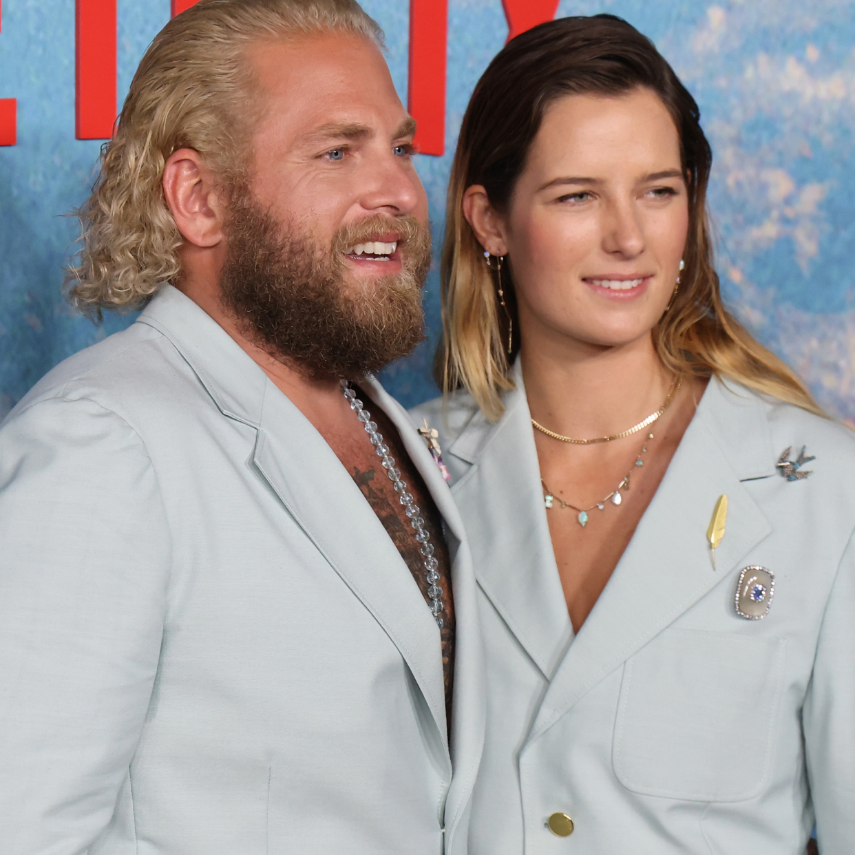  Jonah Hill and Sarah Brady attend the world premierof Netflix's "Don't Look Up" at Jazz at Lincoln Center on December 05, 2021 in New York City. 