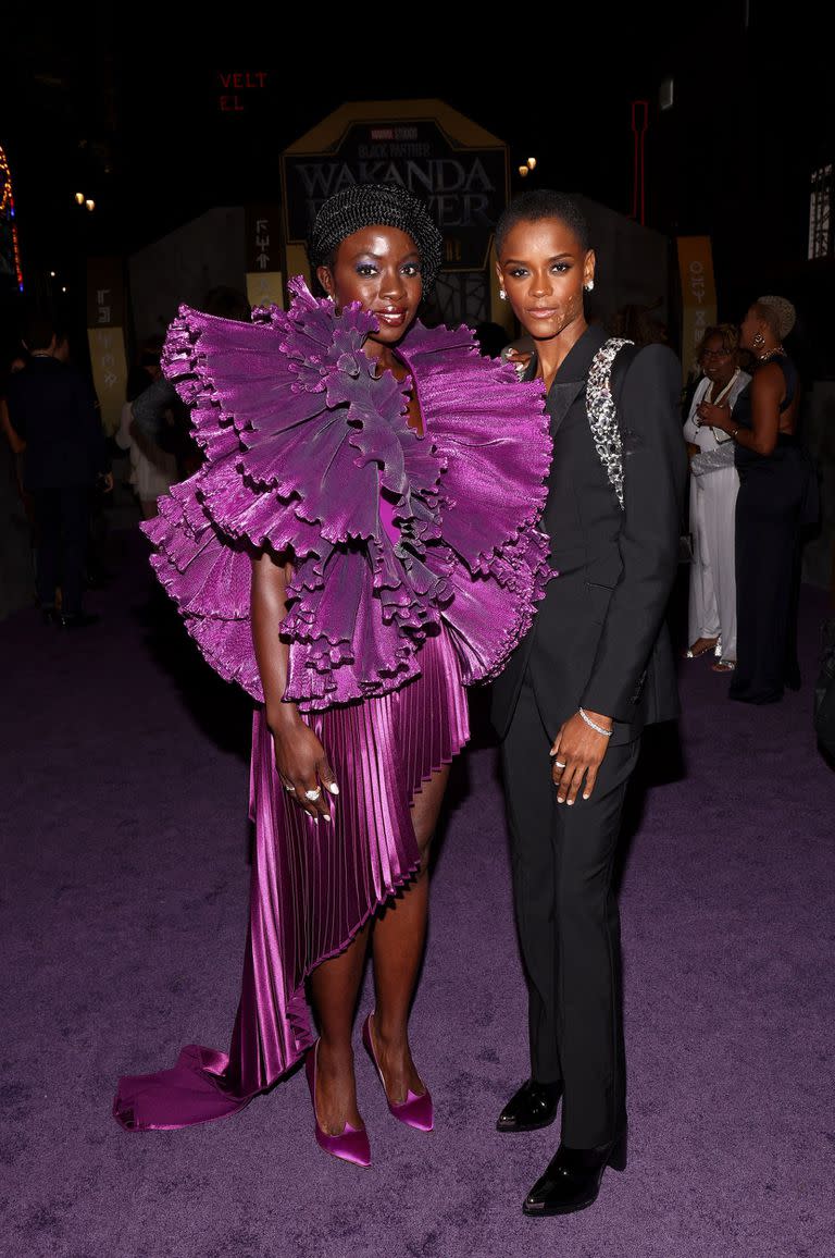 Danai Gurira y Letitia Wright deslumbraron en la alfombra púrpura