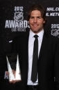 LAS VEGAS, NV - JUNE 20: Mike Fisher of the Nashville Predators poses after winning the NHL Foundation Player Award during the 2012 NHL Awards at the Encore Theater at the Wynn Las Vegas on June 20, 2012 in Las Vegas, Nevada. (Photo by Bruce Bennett/Getty Images)