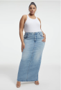 <p>goodamerican.com</p><p><strong>$179.00</strong></p><p><a href="https://go.redirectingat.com?id=74968X1596630&url=https%3A%2F%2Fwww.goodamerican.com%2Fproducts%2Ftube-maxi-skirt-indigo357&sref=https%3A%2F%2Fwww.cosmopolitan.com%2Fstyle-beauty%2Ffashion%2Fg42711623%2Flong-denim-skirts%2F" rel="nofollow noopener" target="_blank" data-ylk="slk:Shop Now;elm:context_link;itc:0" class="link ">Shop Now</a></p><p>Here's a rave review to convince ya just how good this one is: "I was not sure how I would like it but after trying it on, I LOVE it! The back slit is actually a zipper, so you can adjust the slit to best flatter your figure. This was the first time I ordered Good American and I am obsessed."</p>