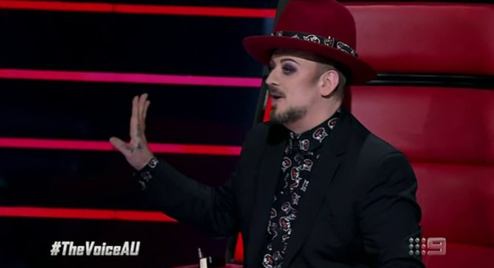 The Voice star Boy George said Delta Goodrem's tactic was 'against the rules' of the show