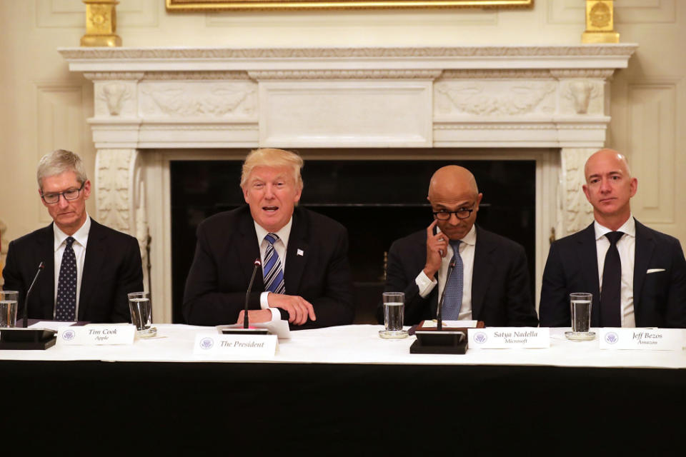 Meanwhile, tech CEOs visit the White House