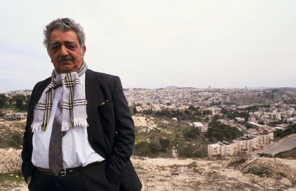 Emile Habiby in Israel in February 1991. <a href="https://www.gettyimages.com/detail/news-photo/writer-emile-habibi-in-israel-in-february-1991-news-photo/110144709?adppopup=true" rel="nofollow noopener" target="_blank" data-ylk="slk:Esaias Baitel/Gamma-Rapho via Getty Images;elm:context_link;itc:0;sec:content-canvas" class="link ">Esaias Baitel/Gamma-Rapho via Getty Images</a>