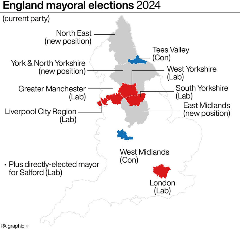 The mayoral elections taking place today. (PA)
