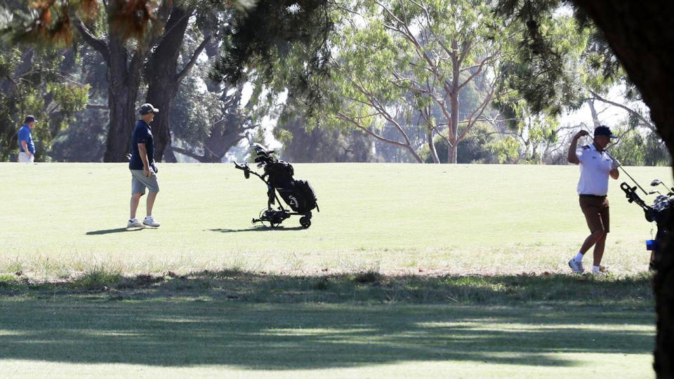 Members, pictured here playing at Portarlington Golf Club.