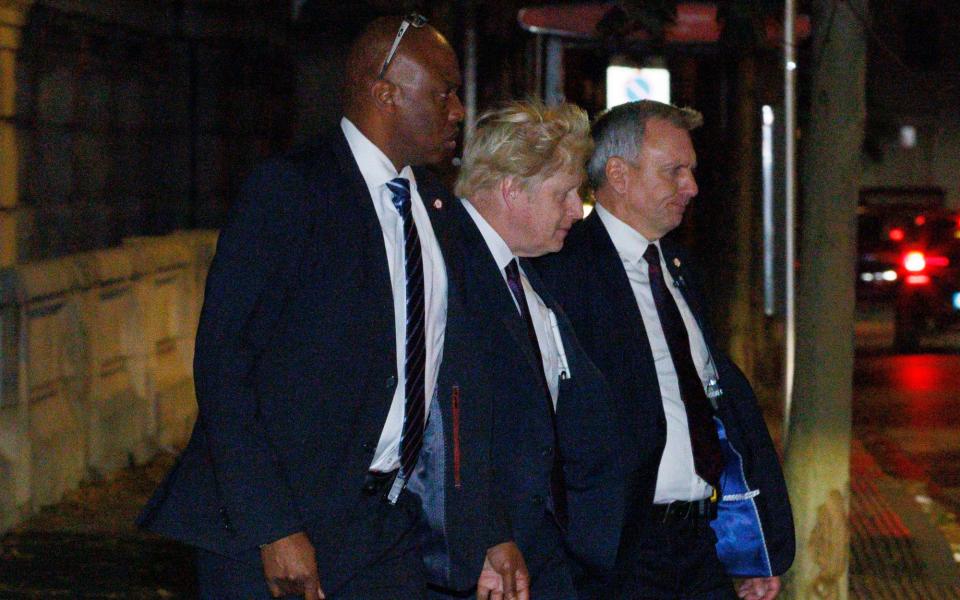 Boris Johnson also attended the Tory donors' Black and White Ball, at The Victoria & Albert Museum, South Kensington - Jamie Lorriman