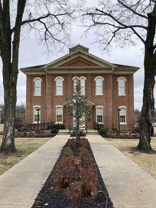 The Cherokee nation Capitol building, built in 1869, is shown in Tahlequah, Oklahoma, on March 3, 2023. Cherokee citizens will cast ballots on Saturday, June 3, 2023, to elect a chief of the largest Native American tribe in the U.S. (AP Photo/Sean Murphy)