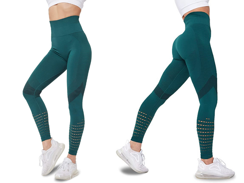 Sigeeya Women’s High Waisted Leggings with Mesh. Images via Amazon.