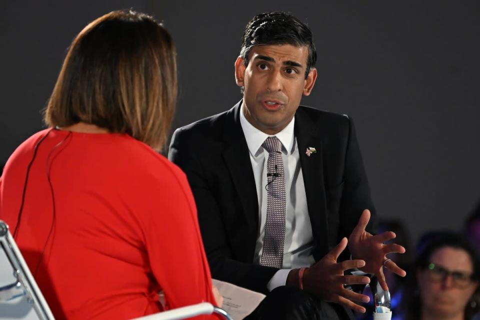 Rishi Sunak speaks during a Conservative party membership hustings in Cardiff (Getty Images)