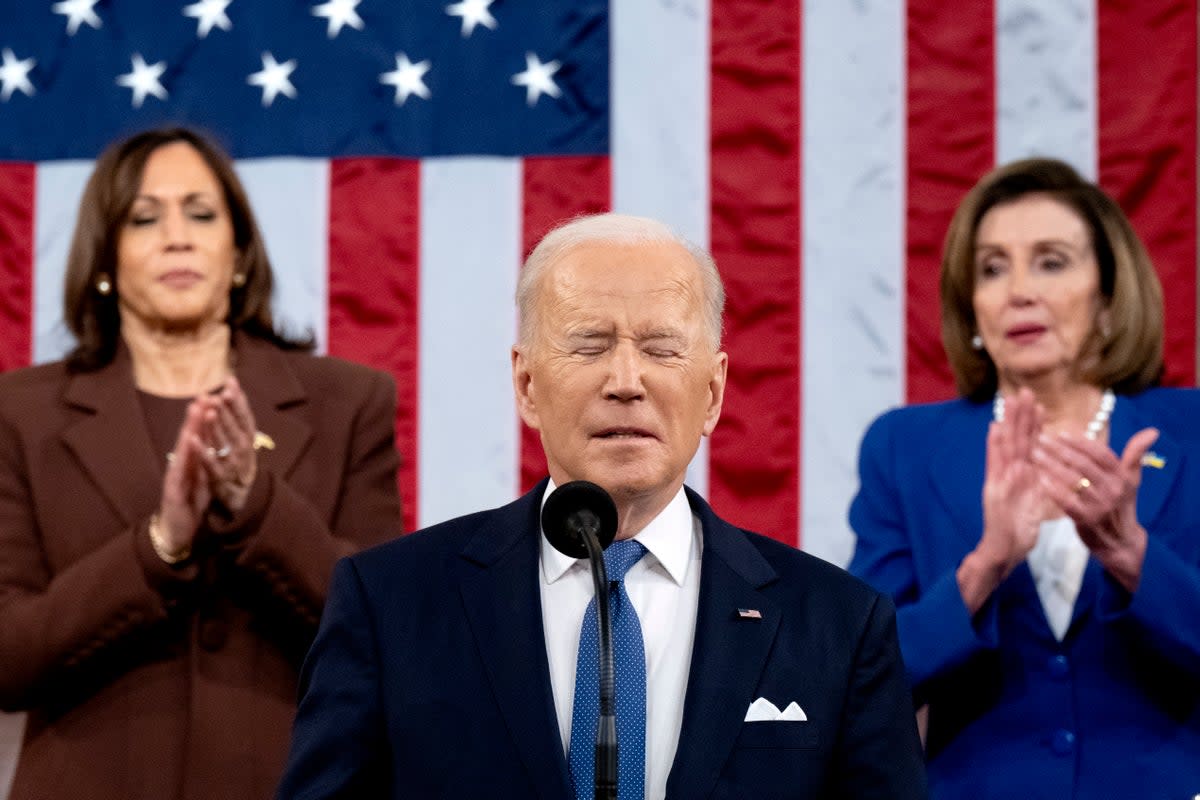 Kamala Harris, Joe Biden and Nancy Pelosi (Getty Images)
