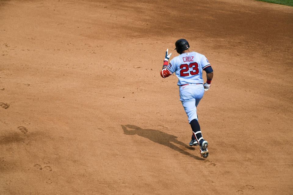 Minnesota Twins Minnesota Twins Nelson Cruz rounds the bases after hitting a home run against the Cleveland Indians' during the fourth inning of a baseball game Sunday, Sept. 13, 2020, in Minneapolis. The Twins won 7-5. (AP Photo/Craig Lassig)