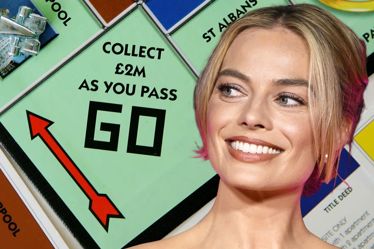 Bored, games: Margot Robbie has announced she is developing a film adaptation of Monopoly (Getty)