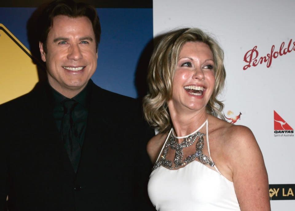 Newton-John with her Grease co-star John Travolta at the The Penfolds Icon Gala Dinner in Los Angeles in 2006 (AP2006)