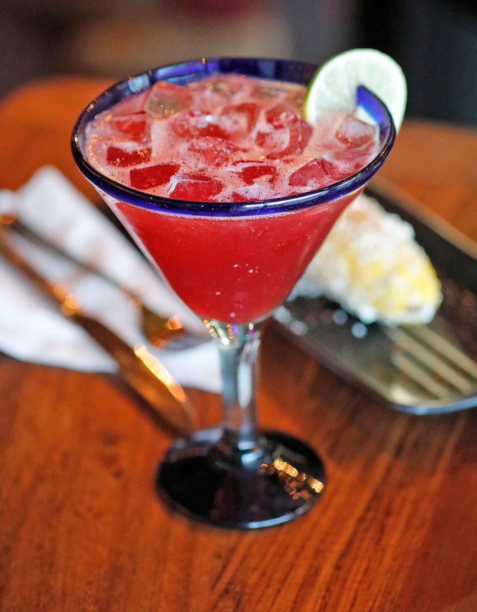 A strawberry margarita made with wine, agave and lime at Don Bravo in Marshfield.