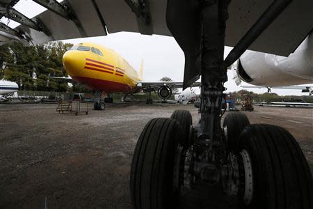 An A300 (L) set to be dismantled is seen in the recycling yard of Air Salvage International (ASI) in Kemble, central England November 27, 2013. REUTERS/Stefan Wermuth