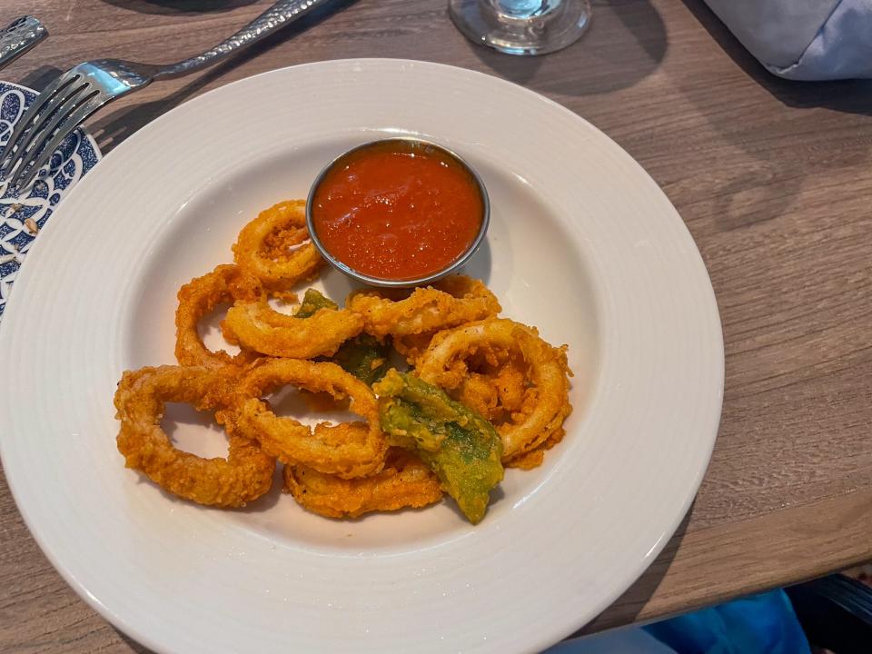 plate of fried calamari on Carnival Firenze