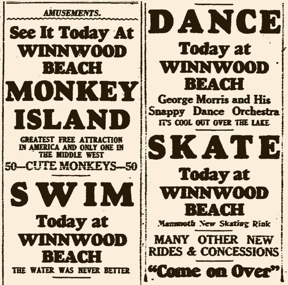 Winnwood Beach advertisement.​