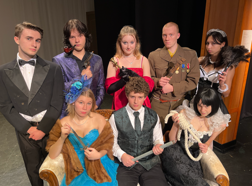 From left (back row) are Landon Jacobson-Theriault, Kameron Tufts, Anne Michelle Randle, William Cole Griffith, and Sarah Jarry. Front row: Pieper Morris, Sam Coleman and Elizabeth Nichols.