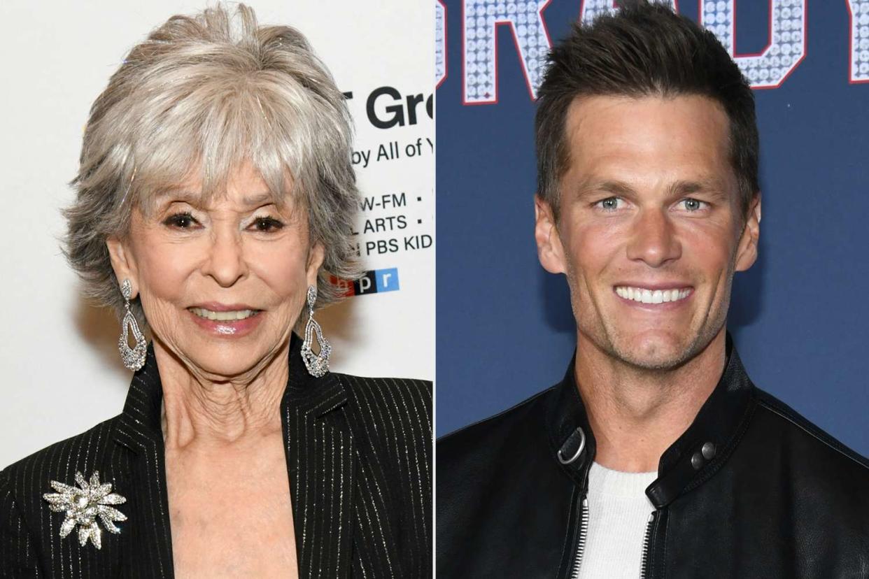 <p>Kristina Bumphrey/Variety via Getty;Jon Kopaloff/Getty</p> Rita Moreno and Tom Brady