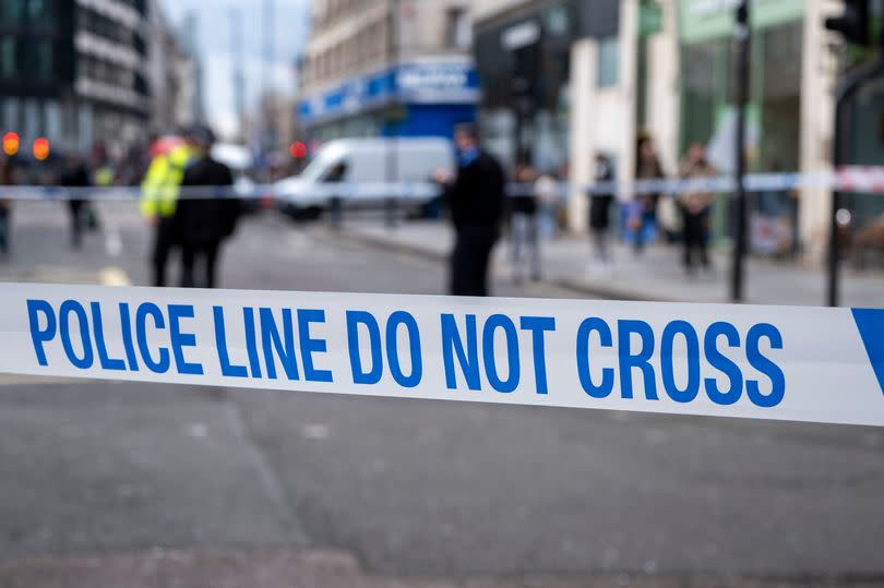 Police line, do not cross tape in a London street
