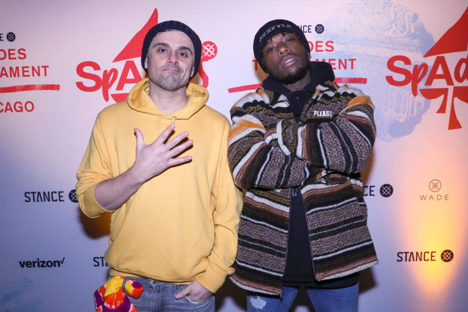 CHICAGO, ILLINOIS - FEBRUARY 15: Gary Vaynerchuk and Nate Robinson attend Stance Spades At NBA All-Star 2020 at City Hall on February 15, 2020 in Chicago, Illinois. (Photo by Johnny Nunez/Getty Images for Stance)