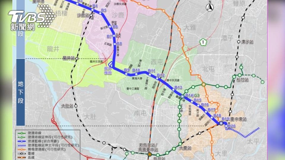 中捷藍線綜規路線今年2月通過交通部審查。（圖／台中市政府提供）